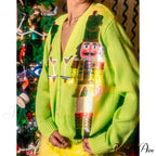 Y2K Cartoon Soldiers Sequin Cropped Cardigan