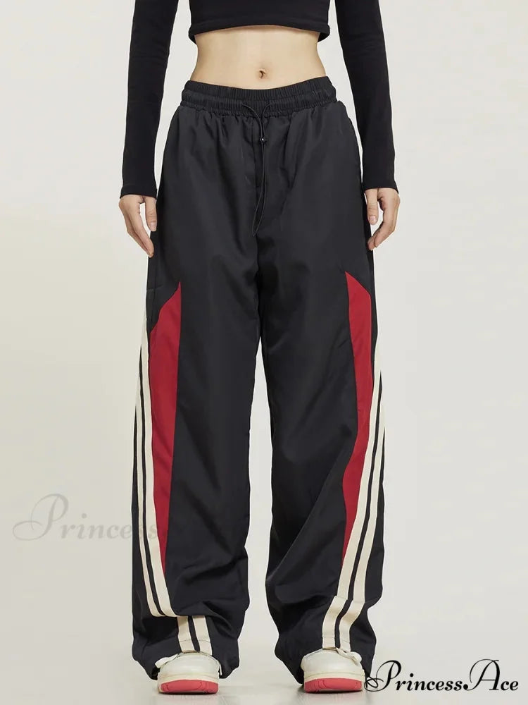 Y2K Dark Large Loose-Fitting Trousers