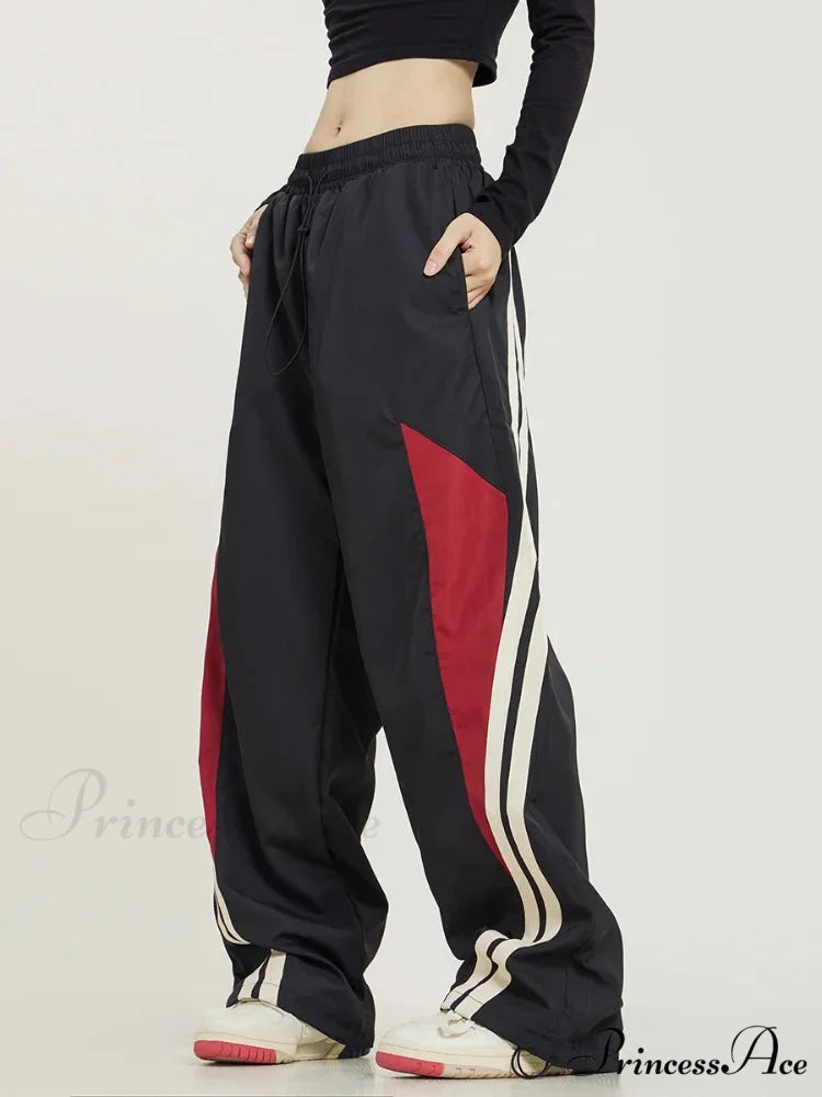 Y2K Dark Large Loose-Fitting Trousers