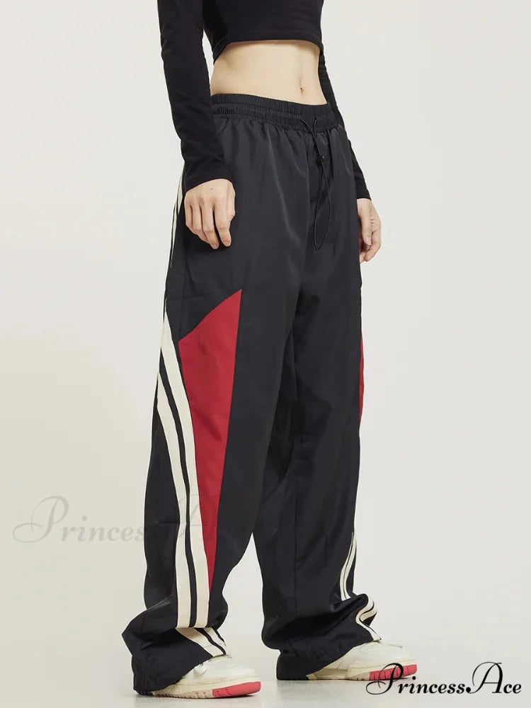 Y2K Dark Large Loose-Fitting Trousers