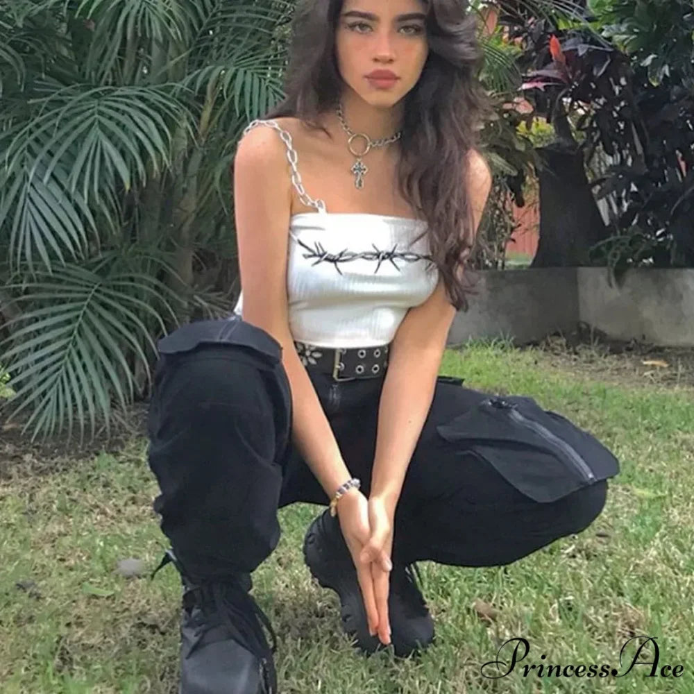 Y2K Elevated Waist Cargo Trousers