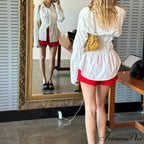 Y2K Extended Sleeve Gathered Blouse