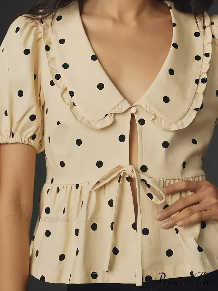 Y2K Flounce Frill Plaid Blouse