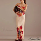 Y2K Flowery Tube Bandeau Open-back Sundress