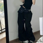 Y2K Grey Parachute Loose Trousers