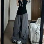 Y2K Grey Parachute Loose Trousers