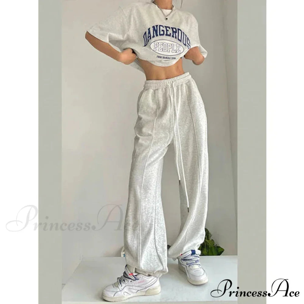 Y2K Harajuku Broad Leg Sweatpants Trousers