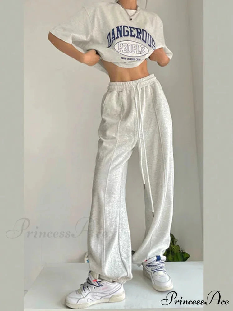 Y2K Harajuku Broad Leg Sweatpants Trousers