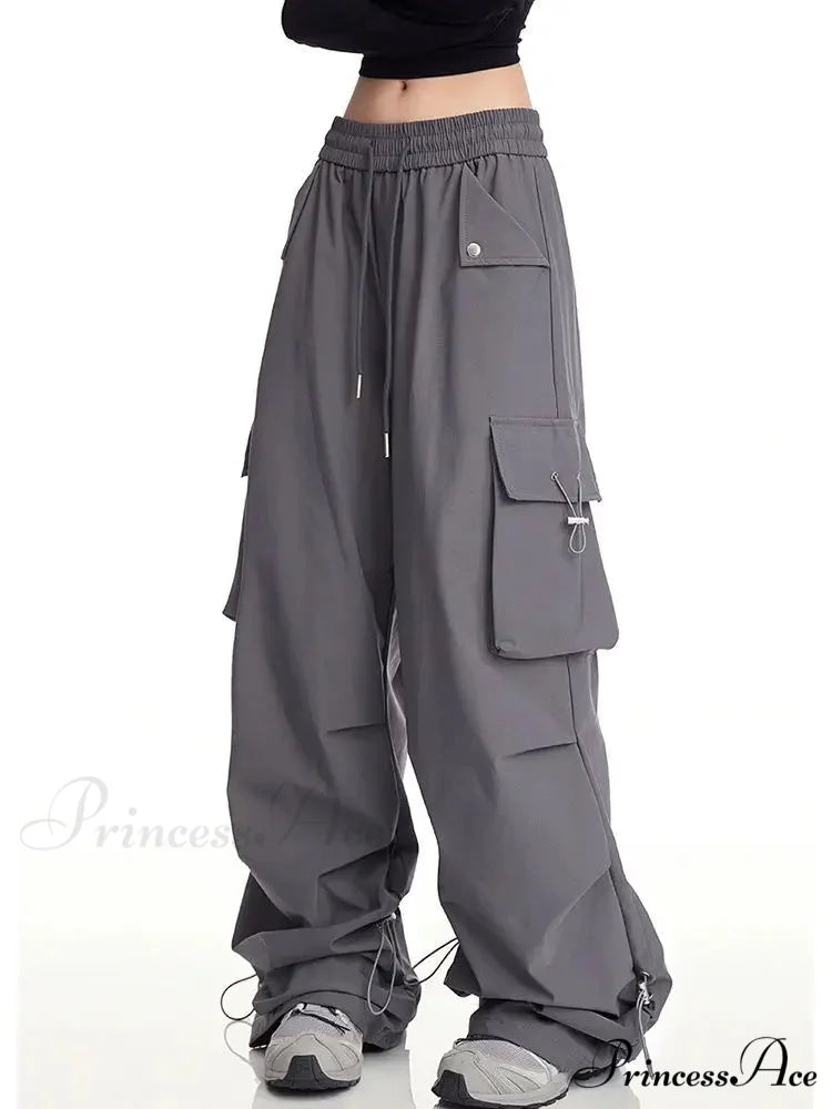Y2K Ivory Cargo Baggy Trousers