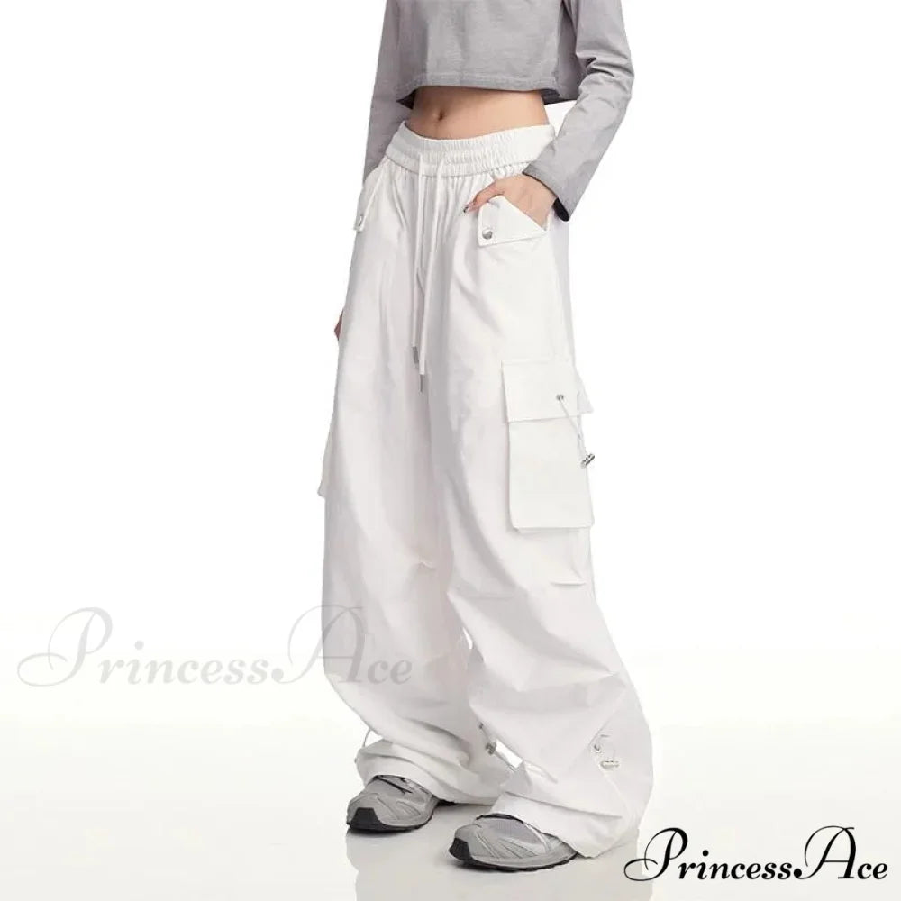 Y2K Ivory Cargo Baggy Trousers