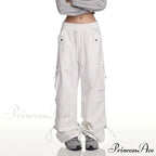Y2K Ivory Cargo Baggy Trousers