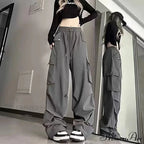 Y2K Ivory Cargo Baggy Trousers