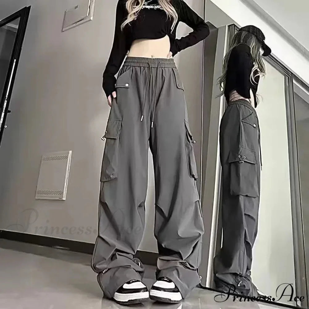 Y2K Ivory Cargo Baggy Trousers