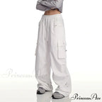 Y2K Ivory Cargo Baggy Trousers