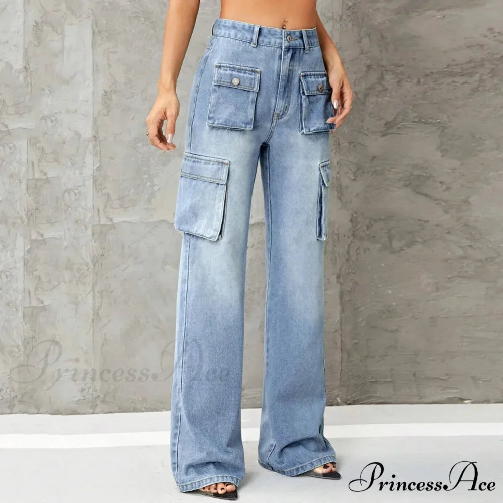 Y2K Korean Wide Leg Stretchy Denim Jeans
