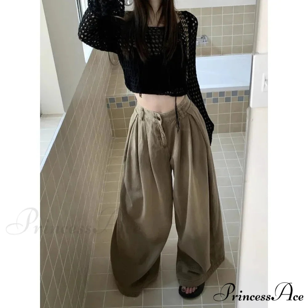 Y2K Large Cargo Loose Women Trousers