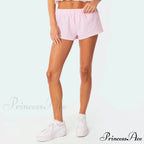 Y2K Lounge Soft Elastic Low Waist Plaid Print Button Front Pajama Bottoms Short