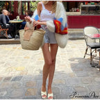 Y2K Open Front Baggy Stripe Cardigan