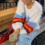 Y2K Open Front Baggy Stripe Cardigan