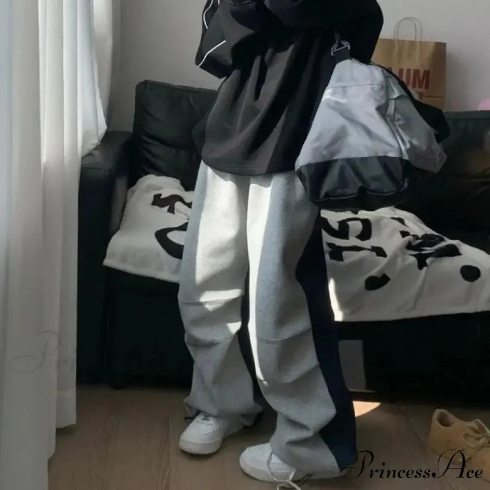 Y2K Patchwork Baggy Trousers Large Trousers
