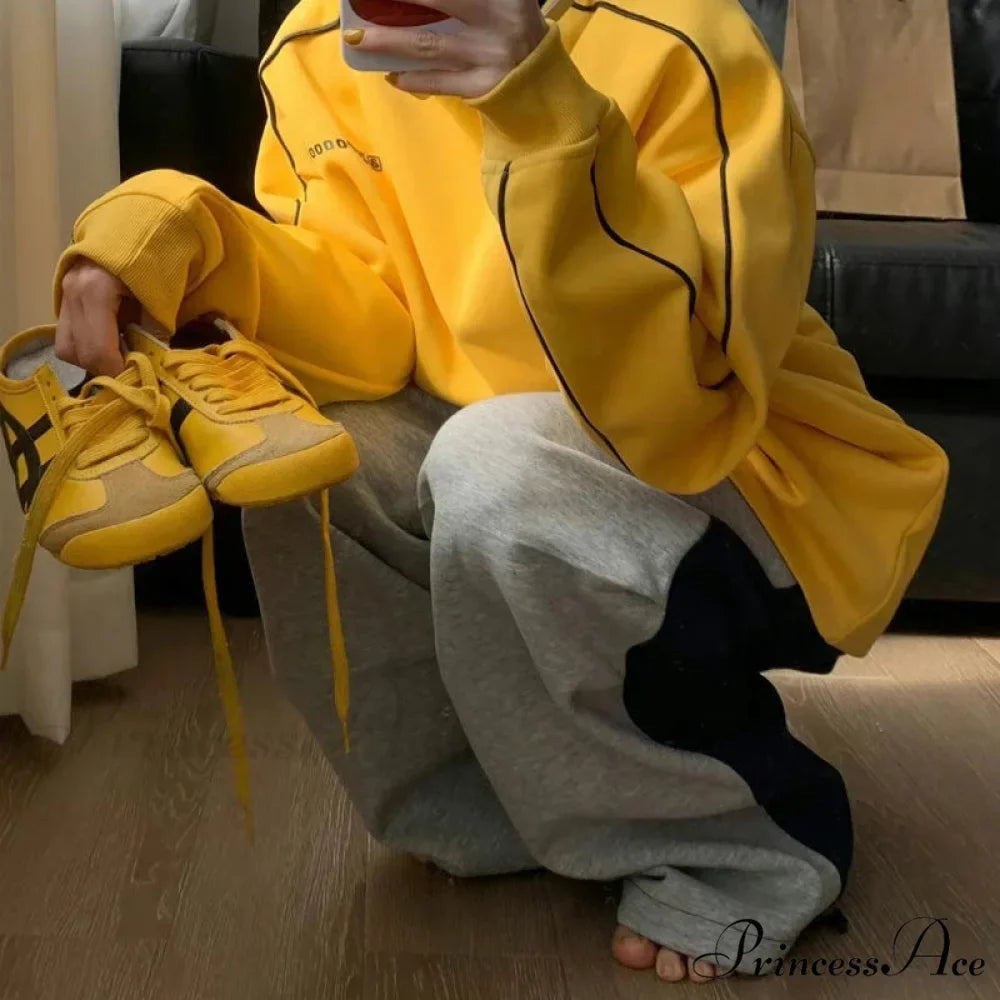 Y2K Patchwork Baggy Trousers Large Trousers