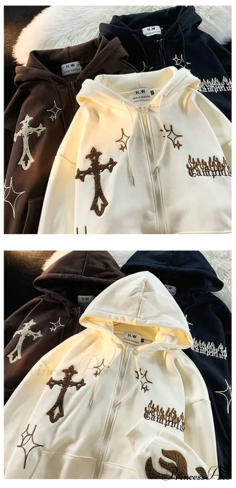 Y2k Rhinestone Skeleton Goth Hoodie
