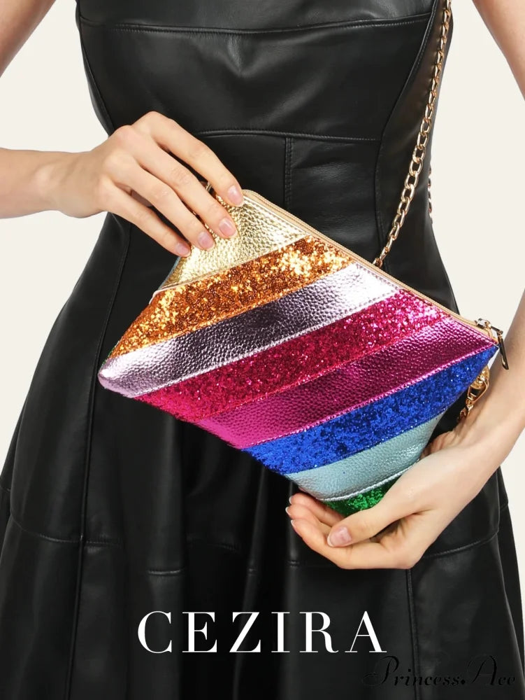 Y2K Shiny PU Leather Patchwork Wristlet