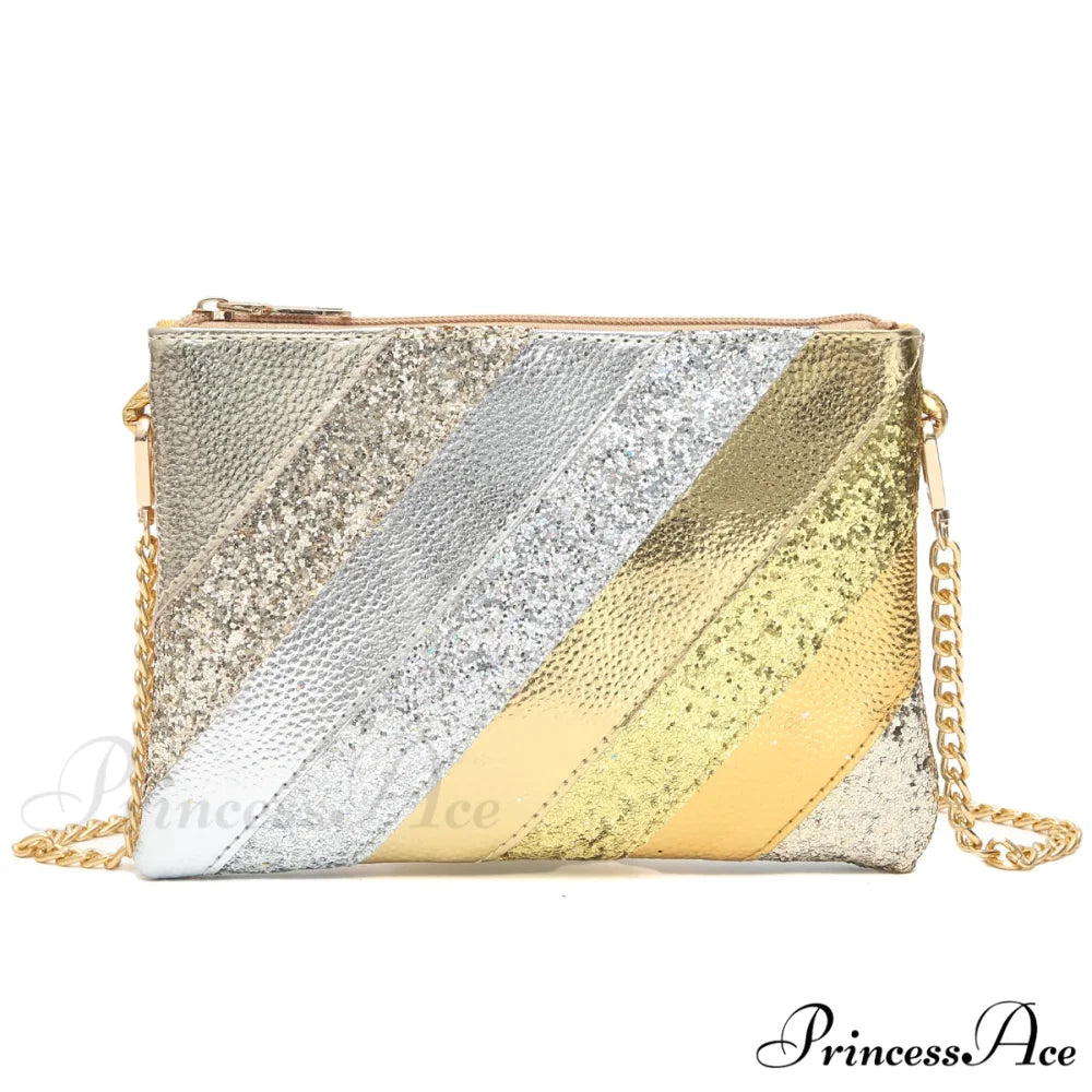 Y2K Shiny PU Leather Patchwork Wristlet