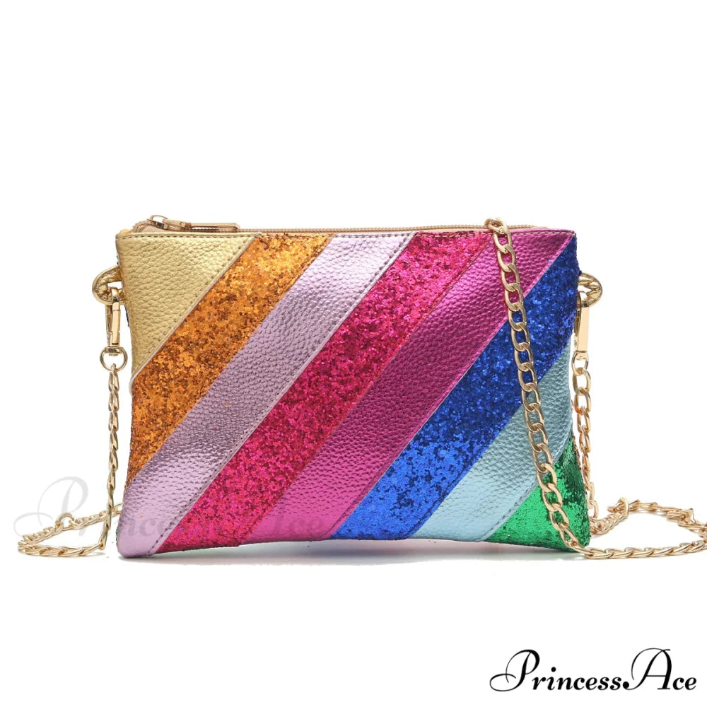 Y2K Shiny PU Leather Patchwork Wristlet