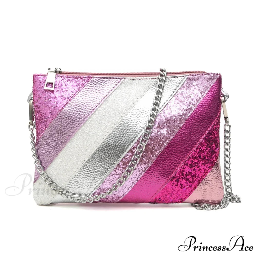 Y2K Shiny PU Leather Patchwork Wristlet