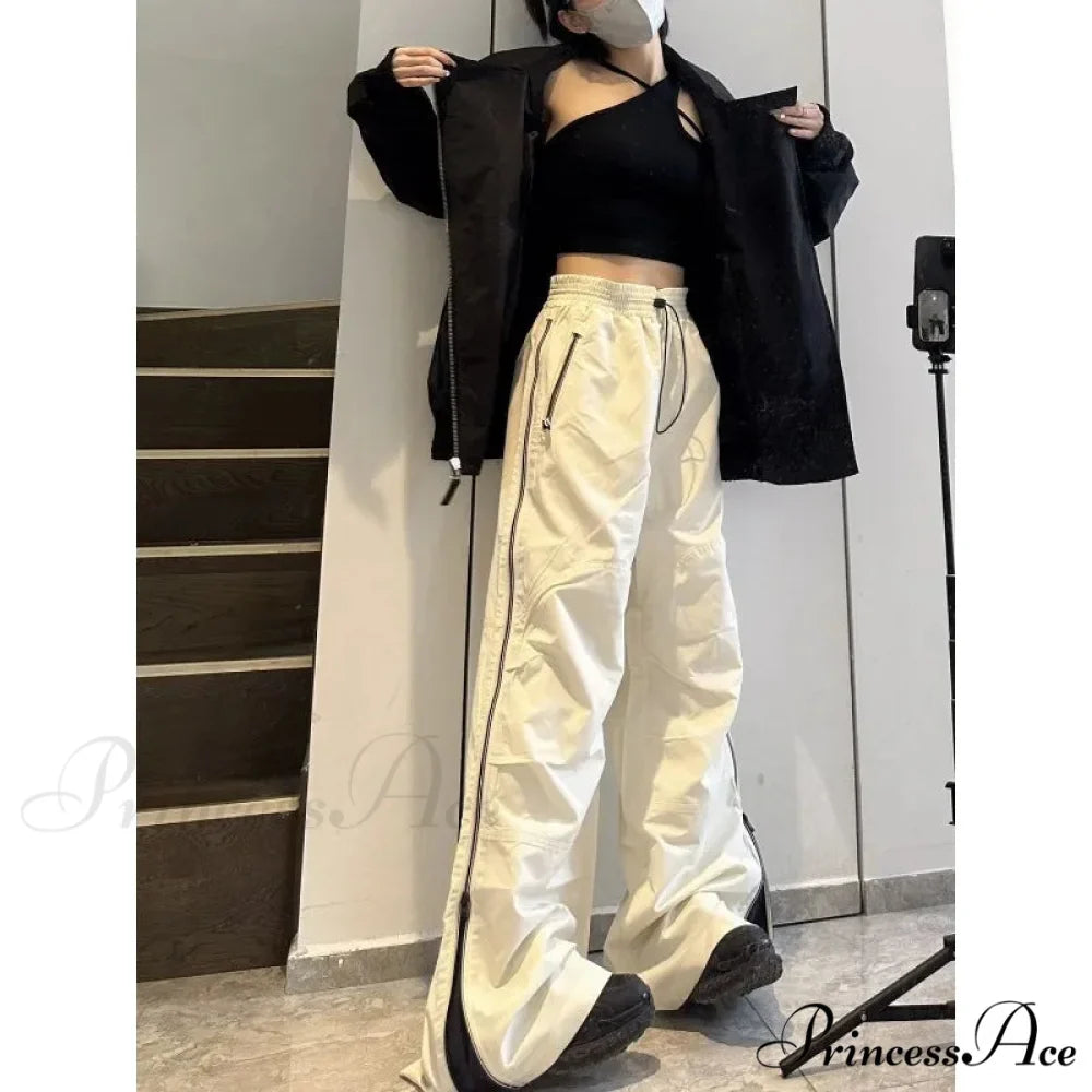 Y2K Spacious Leg Cargo Sweatpants Trousers