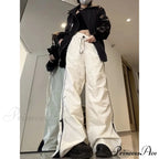 Y2K Spacious Leg Cargo Sweatpants Trousers