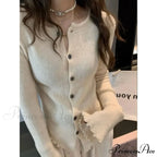 Y2k Vintage Grey Harajuku Long Sleeve Slim Casual Cardigan