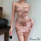 Y2K Vintage Party Mini Fashion Print Beach Style Backless Sun Floral Dress