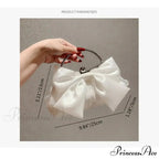 Yellow Silk Bowknot Evening Bag Women Sophisticated Banquet Shoulder Handbag