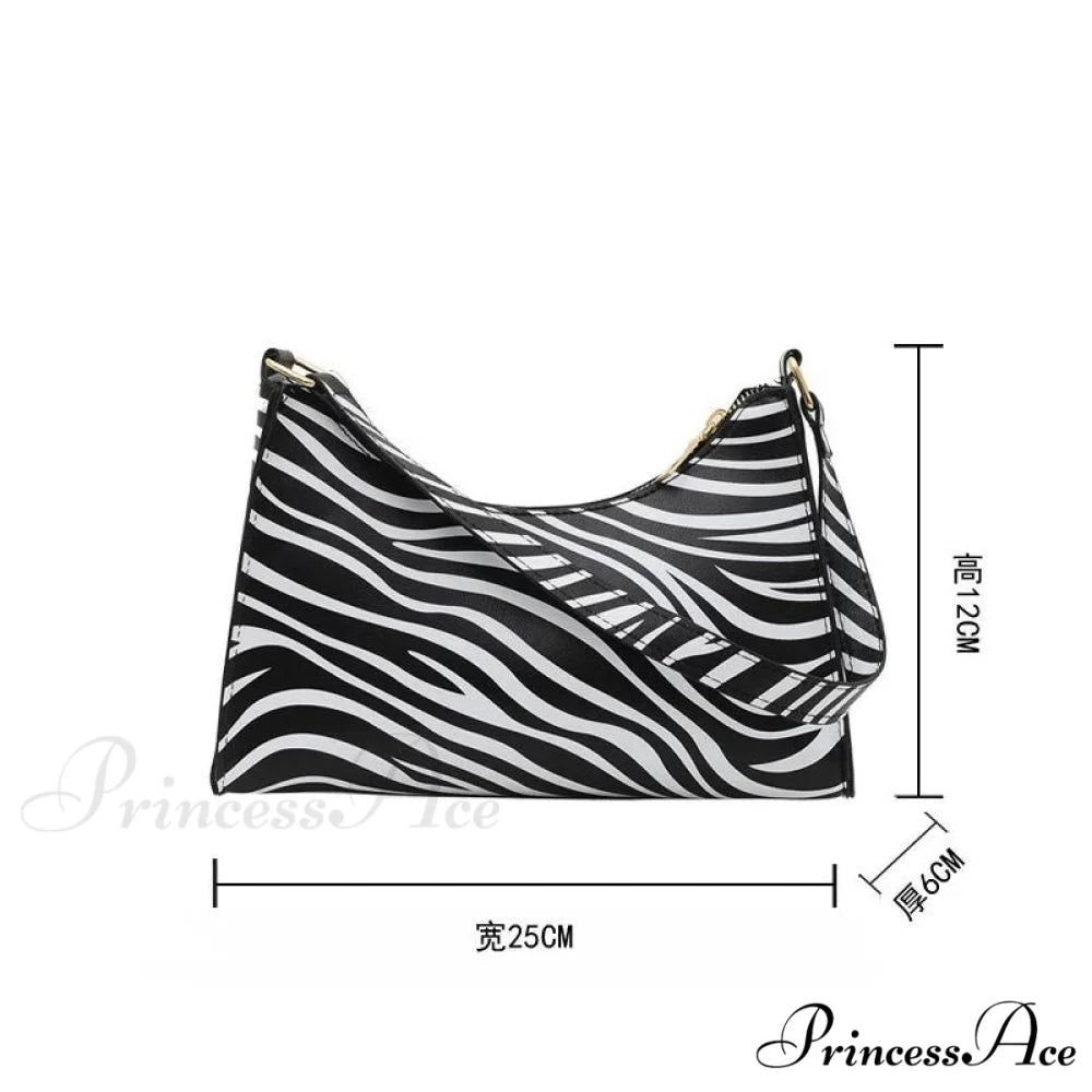Zebra Pattern Faux Leather Underarm Shoulder Purse