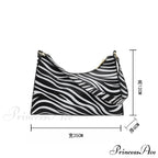 Zebra Pattern Faux Leather Underarm Shoulder Purse