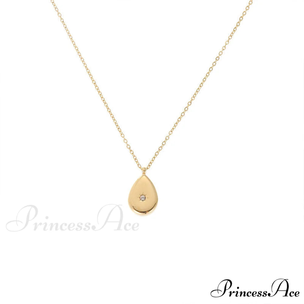 ZIircon Inlaid Temperament 14K Gold Clavicle Necklace