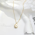 ZIircon Inlaid Temperament 14K Gold Clavicle Necklace