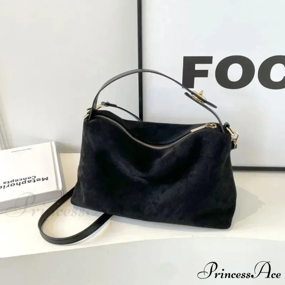 Zip Strong Sewing Thread PU Large Capacity Shoulder Handbag