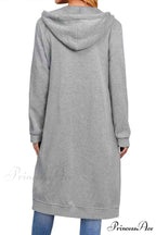Zip Up Hooded Long Drawstring Cardigan
