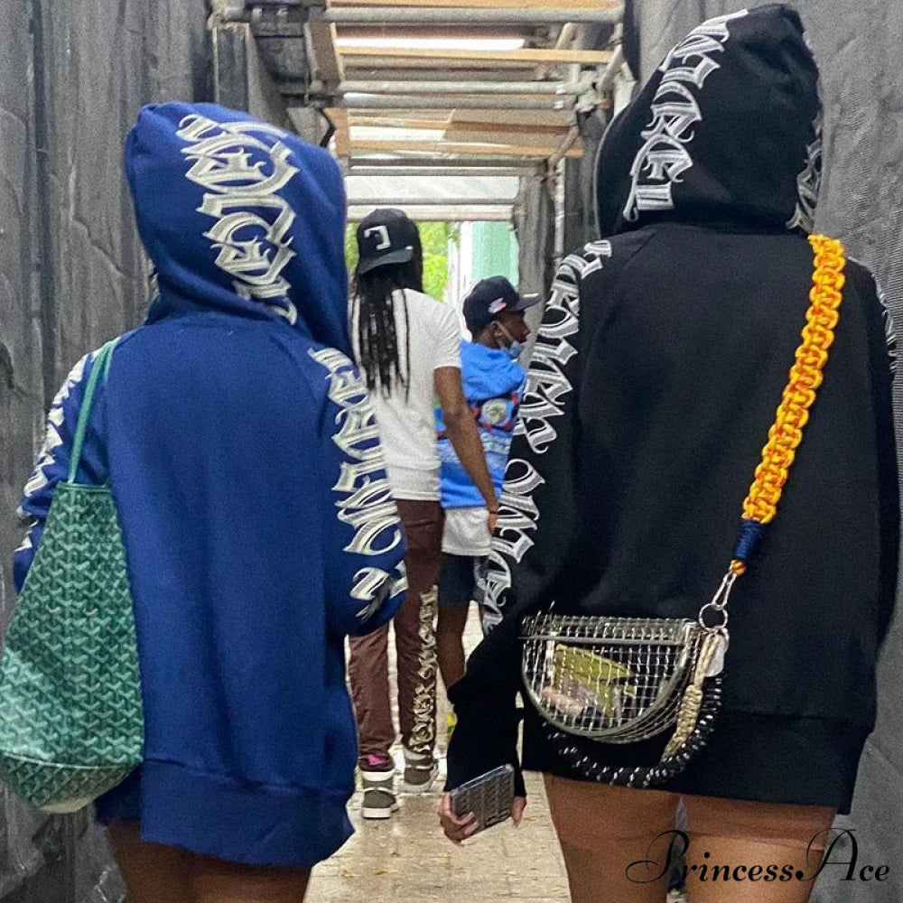 Zip Up Streetwear Letter Printed Hoodies