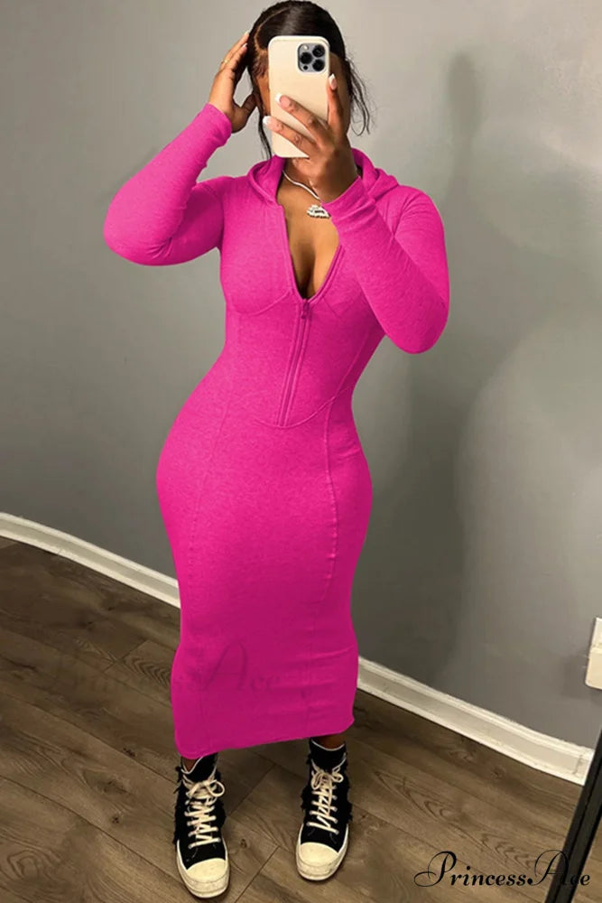 Zipper Hoodie Dress