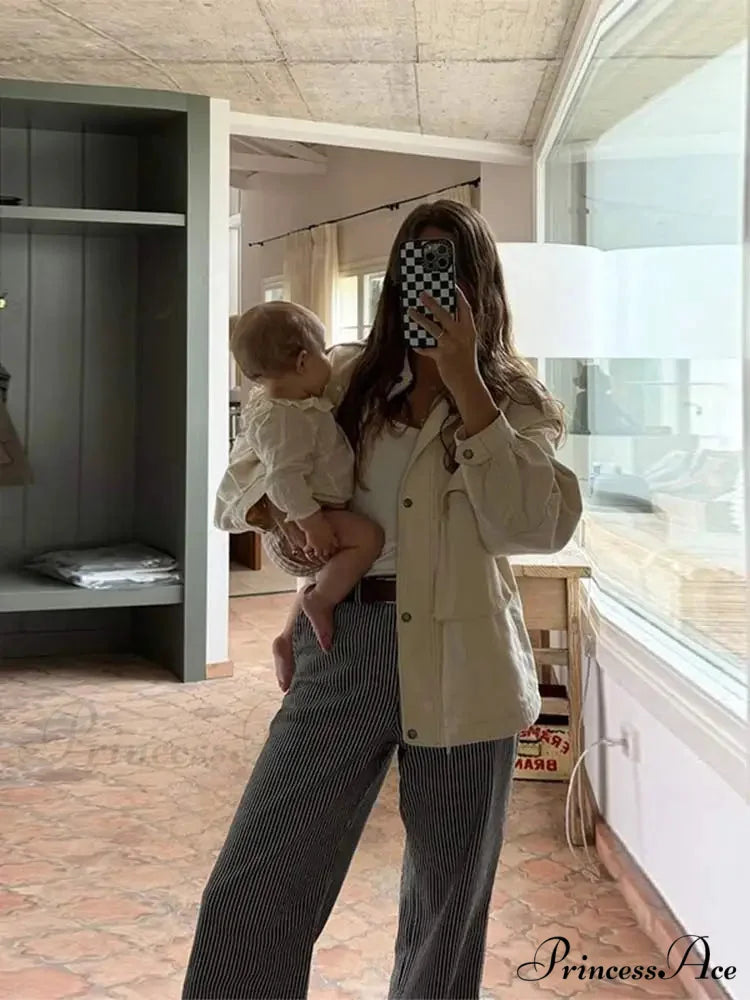 Zippered Spliced Motorcycle Fashionable Solid Stand Neck Long Sleeve Short Autumn Coat